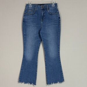 Boden Denim Women’s Flare Jeans Raw Hem Stretch US 6 UK 10